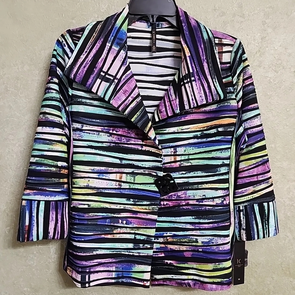 IC by Connie K Multicolor Button Front Cardigan $NWT $ Size Medium